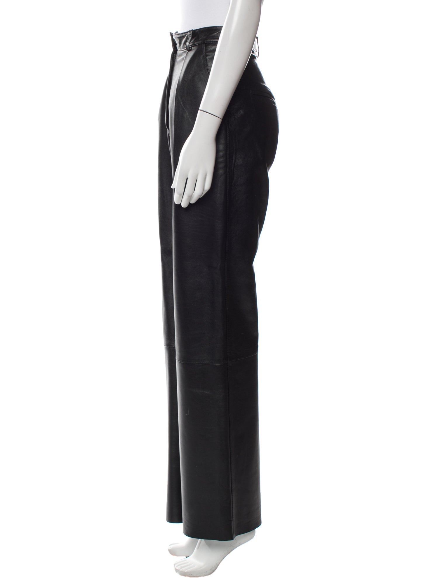 Michael Lo Sordo Lambskin Wide Leg Pants